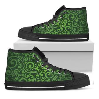 Green Irish Saint Patrick'S Day Print Black High Top Shoes - Monsterry AU