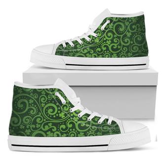 Green Irish Saint Patrick'S Day Print White High Top Shoes - Monsterry DE