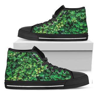 Green Ivy Wall Print Black High Top Shoes - Monsterry AU