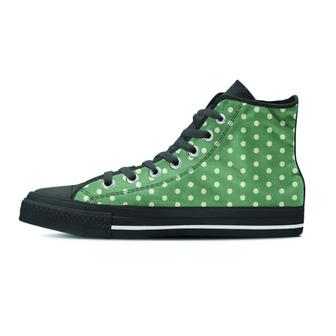 Green Sage Polka Dot Women's High Top Shoes - Monsterry UK