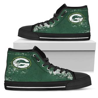 Grunge Vintage Logo Green Bay Packers High Top Shoes | Favorety DE