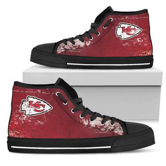 Grunge Vintage Logo Kansas City Chiefs High Top Shoes | Favorety DE