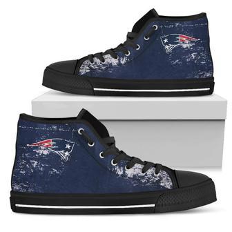 Grunge Vintage Logo New England Patriots High Top Shoes | Favorety UK