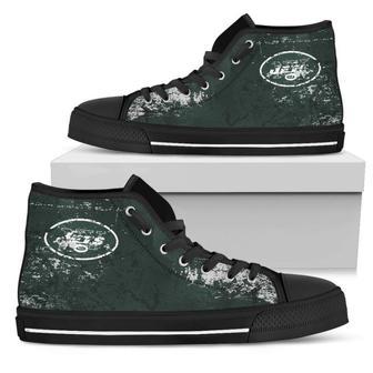 Grunge Vintage Logo New York Jets High Top Shoes | Favorety UK