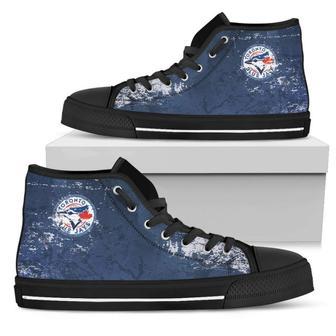 Grunge Vintage Logo Toronto Blue Jays High Top Shoes | Favorety CA