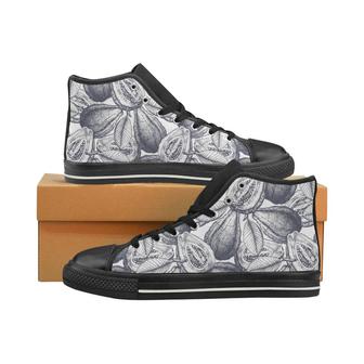 Guava tropical hand drawn pattern Men's High Top Shoes Black - Monsterry CA