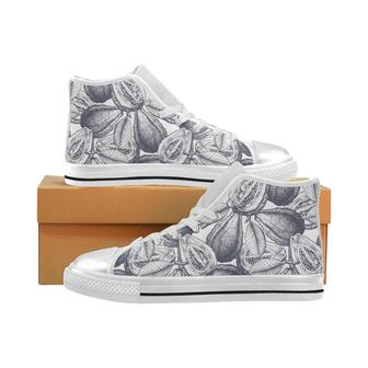 Guava tropical hand drawn pattern Women's High Top Shoes White - Monsterry UK