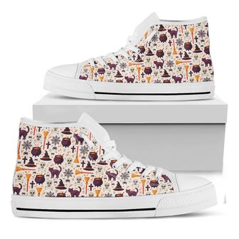 Halloween Festival Pattern Print White High Top Shoes - Monsterry CA