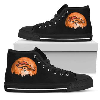 Halloween Orange Moon Mystery Denver Broncos High Top Shoes | Favorety CA