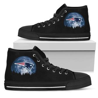 Halloween Orange Moon Mystery New England Patriots High Top Shoes | Favorety