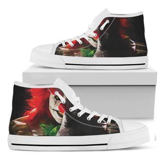 Halloween Smiling Clown Print White High Top Shoes - Monsterry UK