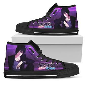 Handsome Sasuke Sneakers Naruto High Top Shoes Anime Fan - Monsterry UK