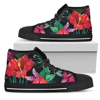 Hawaii Floral Flowers Pattern Print Women's High Top Shoes - Monsterry DE