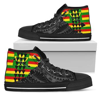 Hawaii High Top Shoes Kanaka Maoli Flag Polynesian Pride Black AH - Monsterry UK