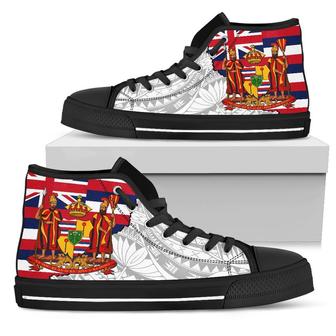 Hawaii High Top Shoes State Royal Flag Polynesian White Pride AH - Monsterry UK