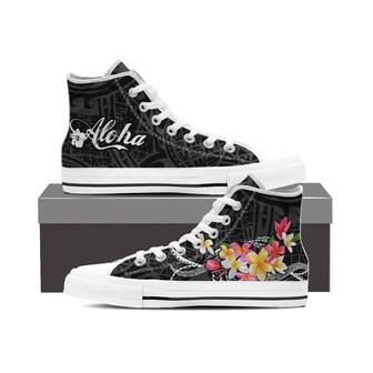 Hawaii Plumeria Tropical Polynesian High Top Shoes - Quin Style - AH - - Monsterry UK