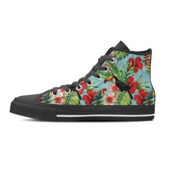 Hawaiian Bird Floral Print Women's High Top Shoes - Monsterry UK