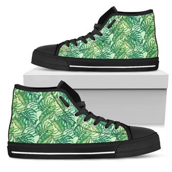 Hawaiian Shoes - Tropical Leaves Jungle Monstera Leaf High Top Shoes - Monsterry AU