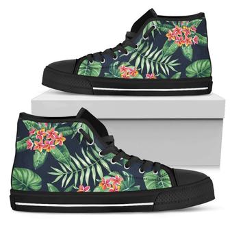 Hawaiian Tropical Leaves Women's High Top Shoes - Monsterry AU