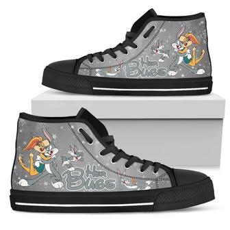 Her Bugs His Lola Sneakers Couple Bunny High Top Shoes - Monsterry UK