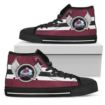 High Top Shoes Colorado Avalanche Logo Vintage Biker Wings | Favorety UK