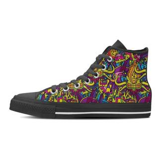 Hippie Flame Psychedelic Trippy Men's High Top Shoes - Monsterry CA