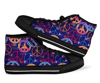 Hippie Music Van Peace Sign Men Women'S High Top Shoes - Monsterry