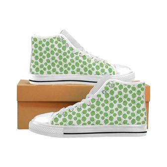 Hop pattern background Men's High Top Shoes White - Monsterry CA