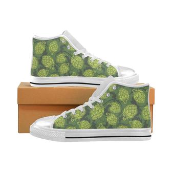 Hop pattern Hop cone background Women's High Top Shoes White - Monsterry CA
