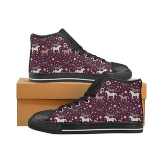 Horse Pattern Background Men's High Top Shoes Black - Monsterry AU