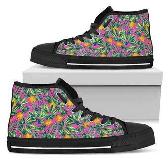 Hot Purple Pineapple Women's High Top Shoes - Monsterry CA