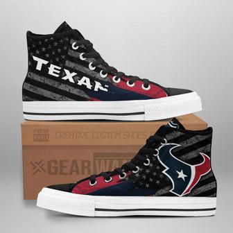 Houston Texans High Top Shoes Custom American Flag Sneakers | Favorety UK