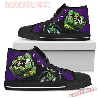 Hulk Punch Baltimore Ravens High Top Shoes Sport Sneakers | Favorety DE