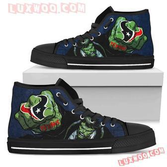 Hulk Punch Houston Texans High Top Shoes Sport Sneakers | Favorety UK