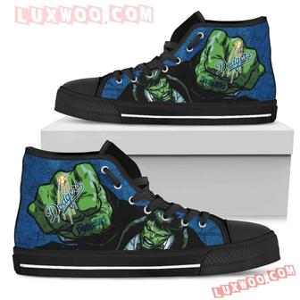 Hulk Punch Los Angeles Dodgers High Top Shoes Sport Sneakers | Favorety