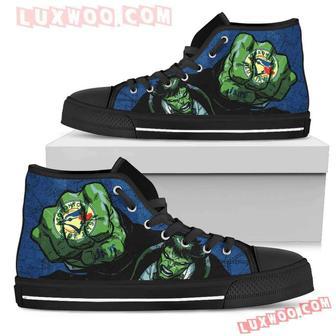 Hulk Punch Toronto Blue Jays High Top Shoes Sport Sneakers | Favorety