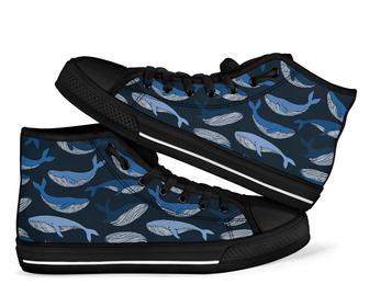 Humpback Whale Pattern Print Men Women'S High Top Shoes - Monsterry