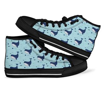 Humpback Whale Print Pattern Men Women'S High Top Shoes - Monsterry