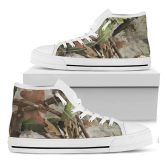 Hunting Camouflage Pattern Print White High Top Shoes - Monsterry