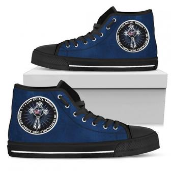 I Can Do All Things Through Christ Who Strengthens Me Columbus Blue Jackets High Top Shoes | Favorety UK