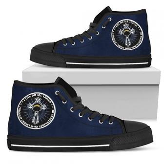 I Can Do All Things Through Christ Who Strengthens Me Los Angeles Chargers High Top Shoes | Favorety