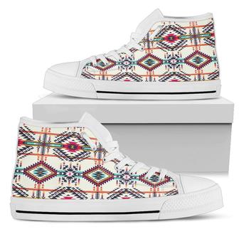Indian Navajo Art Themed Design Print Women High Top Shoes - Monsterry UK