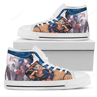 Inosuke Sneakers Demon Slayer High Top Shoes Anime Fan | Favorety