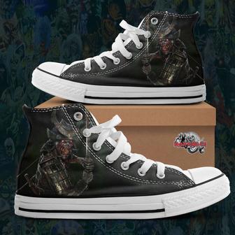 Iron Maiden Senjutsu For Man And Women Custom Canvas High Top Shoes | Favorety AU