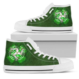 Isle Of Man Triskelion With Celtic Cross & Circle High Top Shoes - Monsterry AU