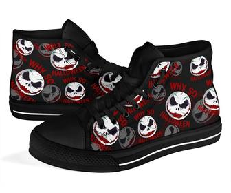 Jack Joker Face Sneakers High Top Shoes Funny Mixed | Favorety