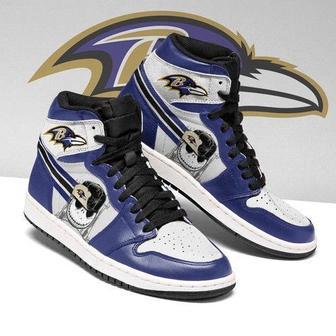 Jack Skellington Baltimore Ravens Jordan Sneaker High Top Shoes | Favorety DE