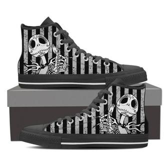 Jack Skellington For Man And Women Custom Canvas High Top Shoes - Monsterry UK