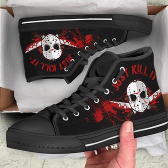 Jason Voorhees High Top Shoes Just Kill It Sneakers Horror Fan - Monsterry