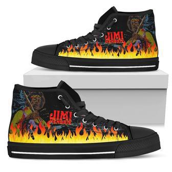 Jimi Hendrix Sneakers Flame High Top Shoes Music Fan | Favorety CA